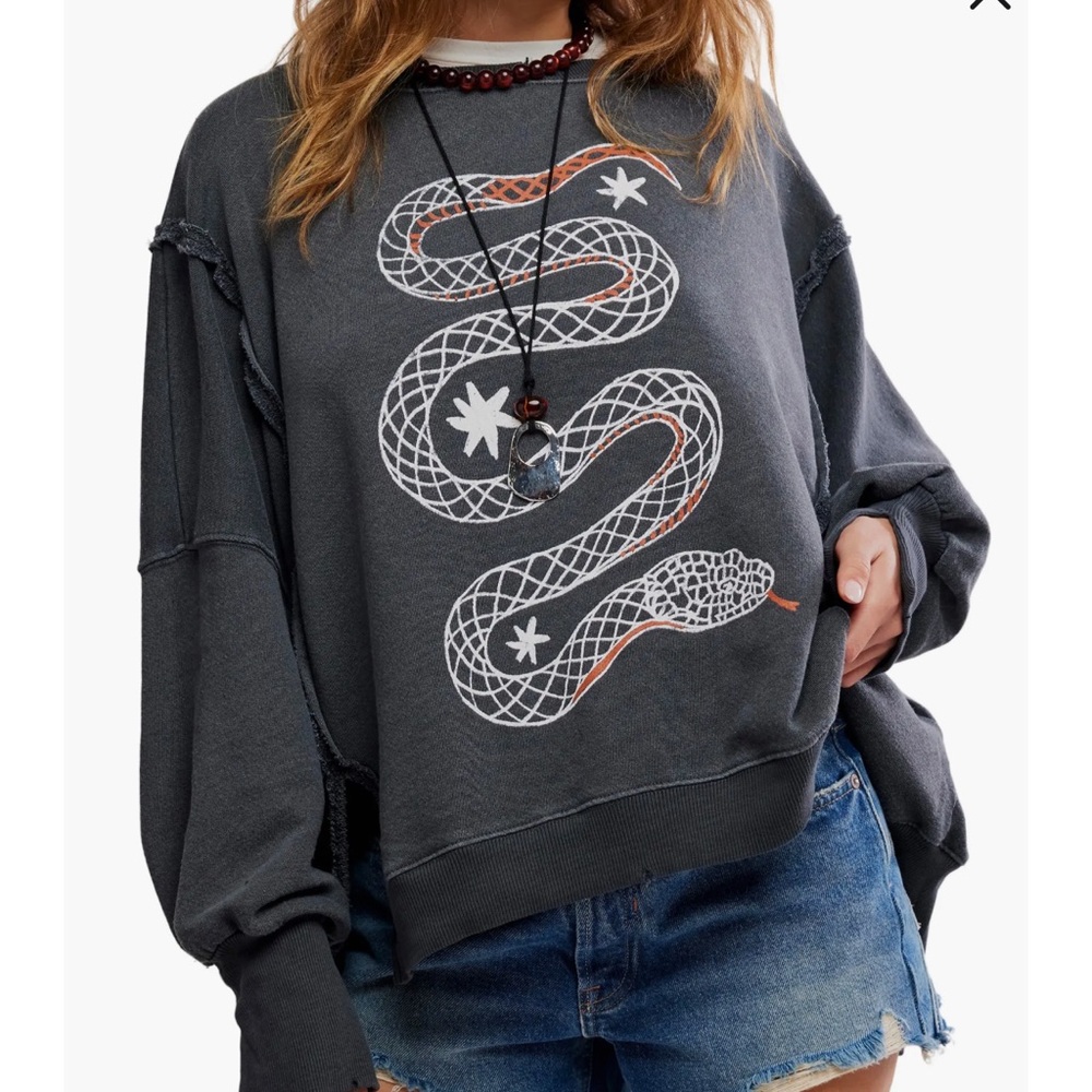 We The Free Free People Camden Snake Print NWOT